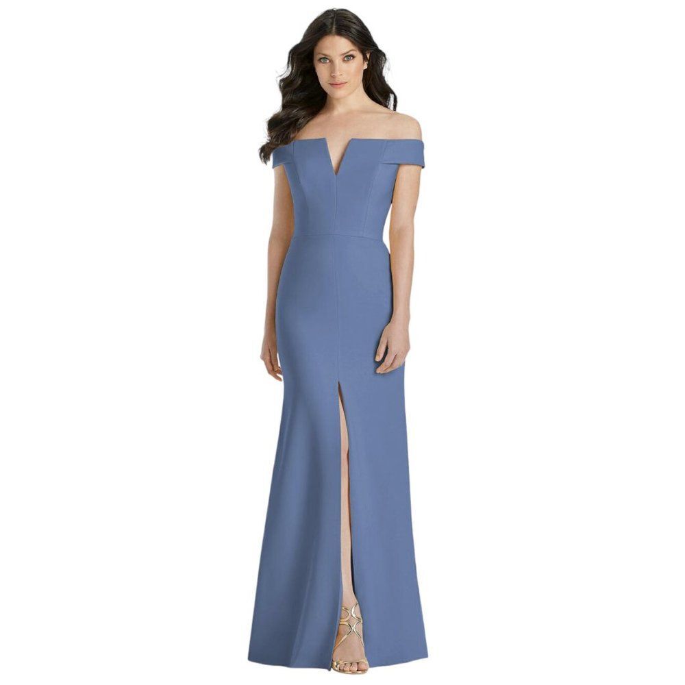 Norstrom Dessy Size 8  12  Collections 3038 Long Dress Larkspur Blue